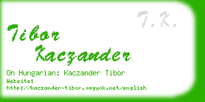 tibor kaczander business card